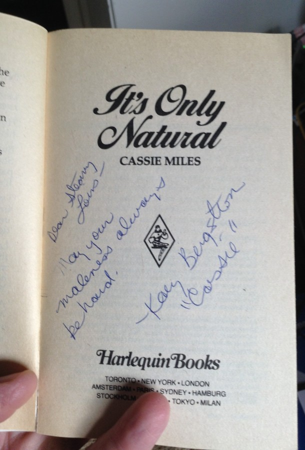 Cassie Miles aka Kay Bergstrom Autograph of It's Only Natural, ©1986 (Photo © F. P. Dorchak, September 12, 2016)